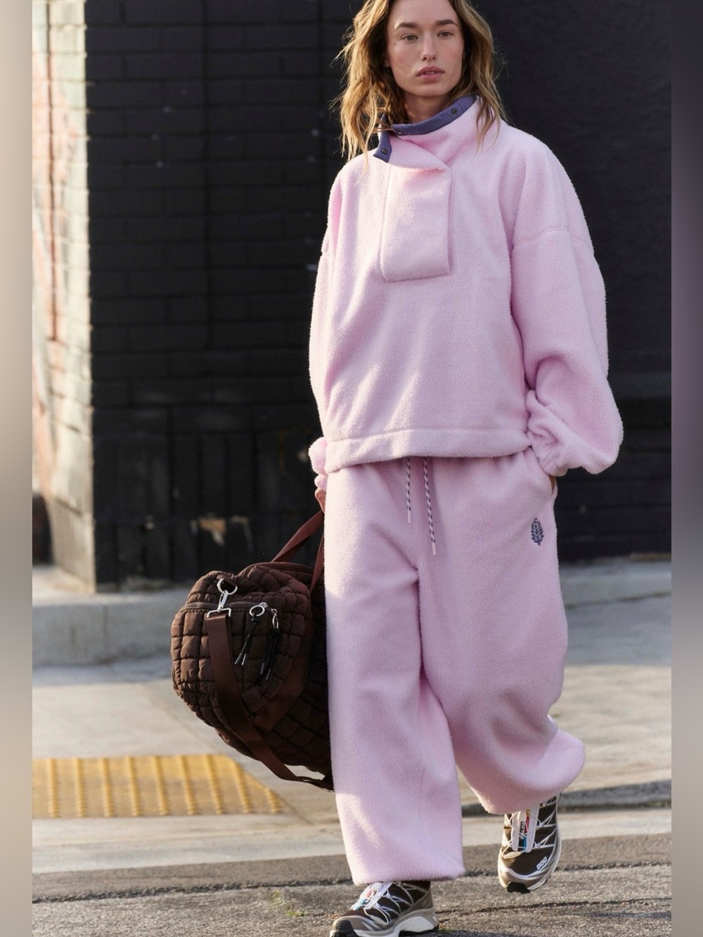Free People Movement Role Call Set in Powder Pink Combo Size L NWT - Picture 1 of 9
